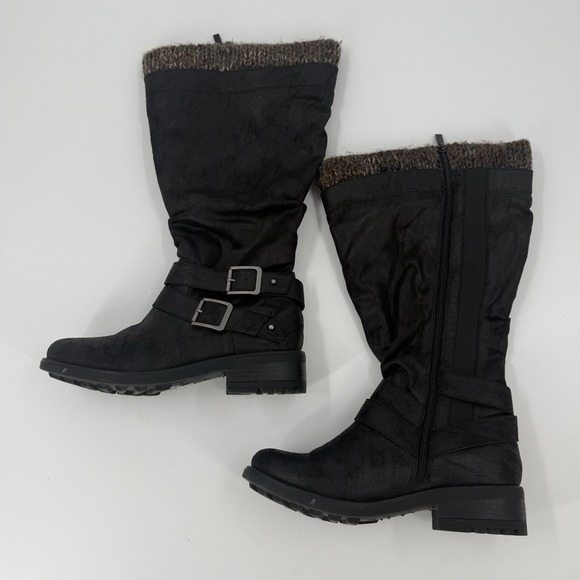 torrid Shoes - Torrid Women's Black Knee High Boots Size 9W Wide Width Buckle Riding Moto